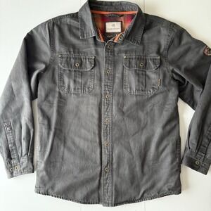 Legendary Whitetails Jacket Adult L Dk Gray Waxed Flannel Lined Shirt/ Jacket